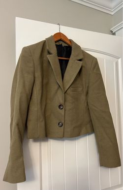 Anthropology Olive Green Textured Blazer Jacket