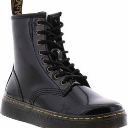 Dr Martens Zavala Patent Lamper Boot Black Men's 7, Women's 8