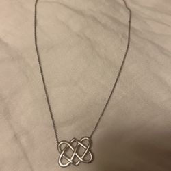 Vintage Celtic Knot Heart Pendant Necklace 