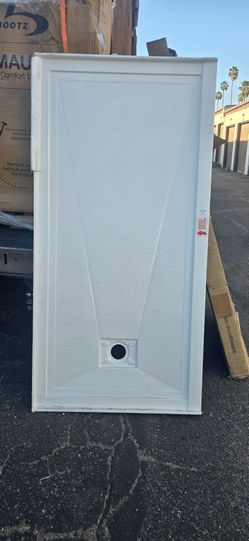 72 in. L x 36 in. W Acrylic Single Threshold Alcove Floor Rectangular Shower Pan Base with Left Drain in White