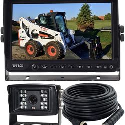 AHD 720P 7" Reverse Rear View Backup Camera System Mirror, Camera with Night Vision Waterproof IP69K Vibration-Proof 10G for Tractor/Truck/RV/Bus/Moto