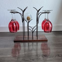 Wine Rack With Glasses