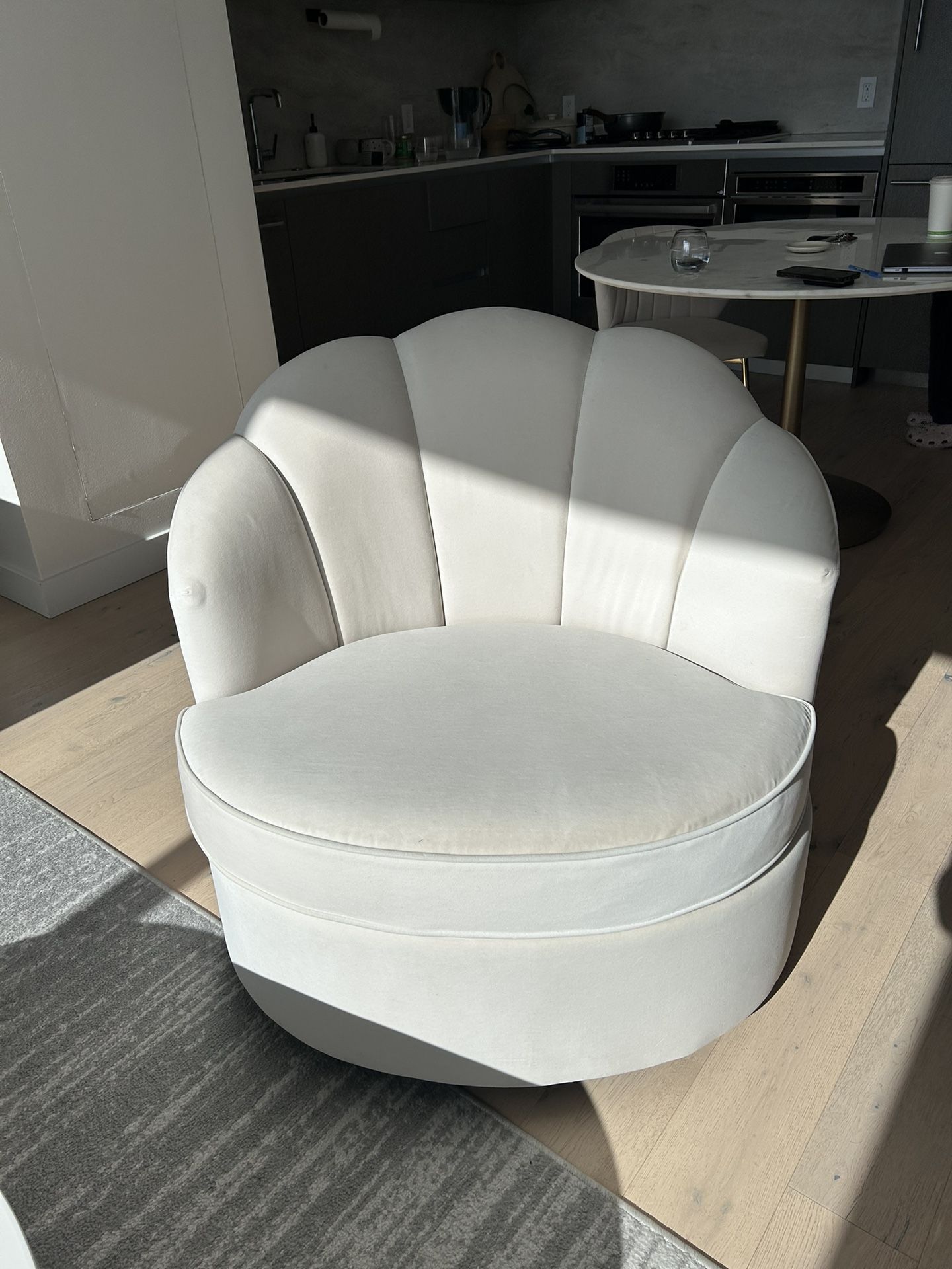 Crate & Barrel Shell Swivel Sofa