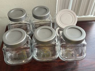 Lot of 6 Storage Jars IKEA FORVAR and OKO 2 Quart