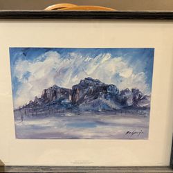 Superstition Mountains Framed Art - Artist De Grazia