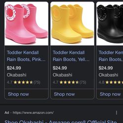 New Kids Size 10 Okabashi Rain boots 