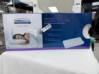 Therapedic premier breathable, classic contour gel, memory foam pillow brand new