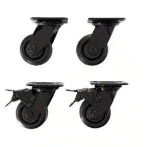 NEW 4 in. Caster Kit for Heavy Duty Welded Steel Garage Base Cabinets