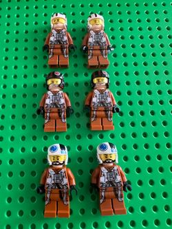 Lego pilot X wing lot of 6 minifigures