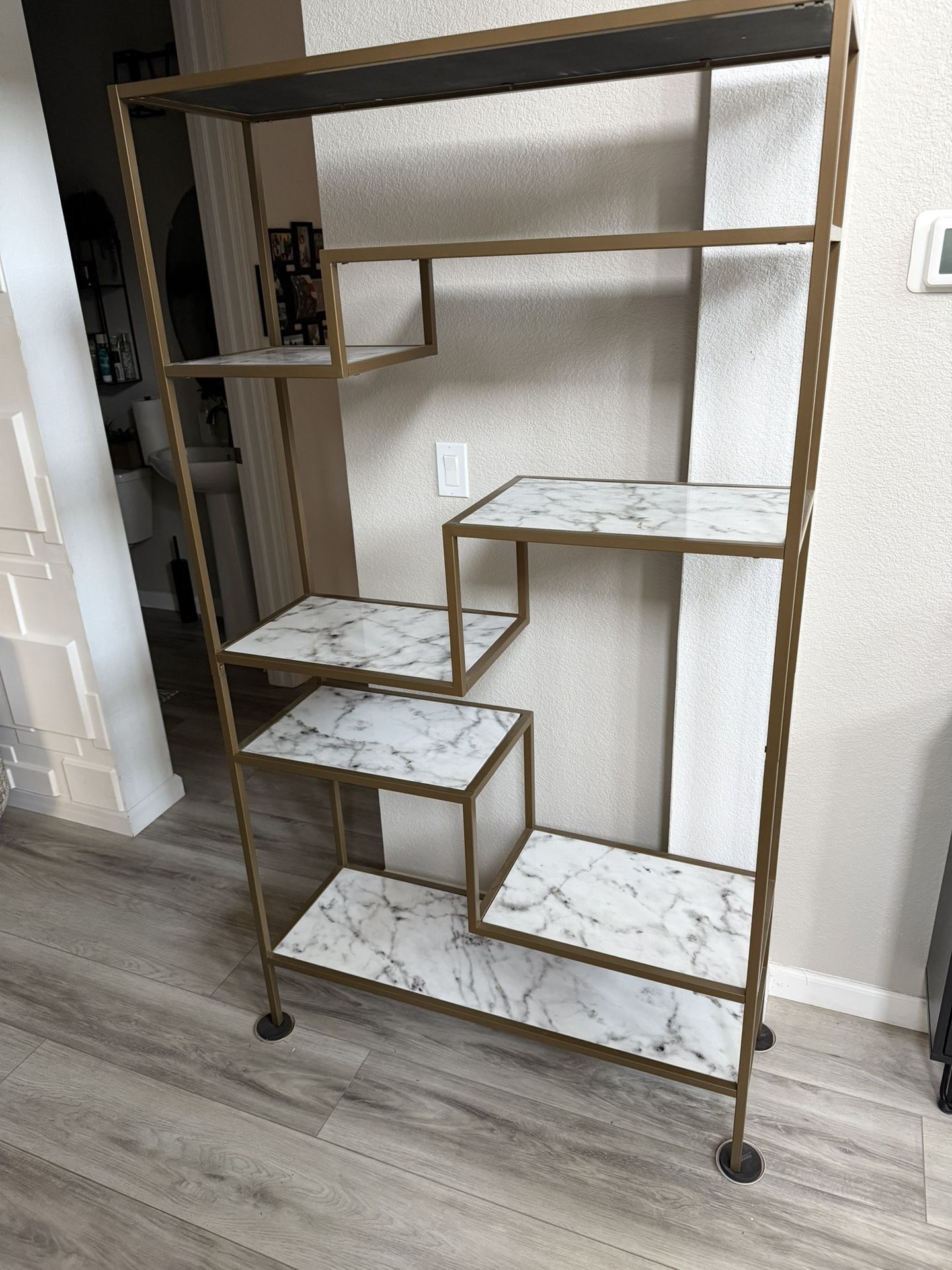 Bookcase/shelving Unit Metal/Marble