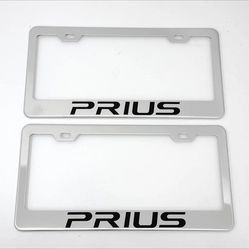 2PCs Prius Stainless Steel License Plate Frame Rust Free
