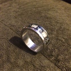 Men's Ring size 10 Stainless Steel black/white