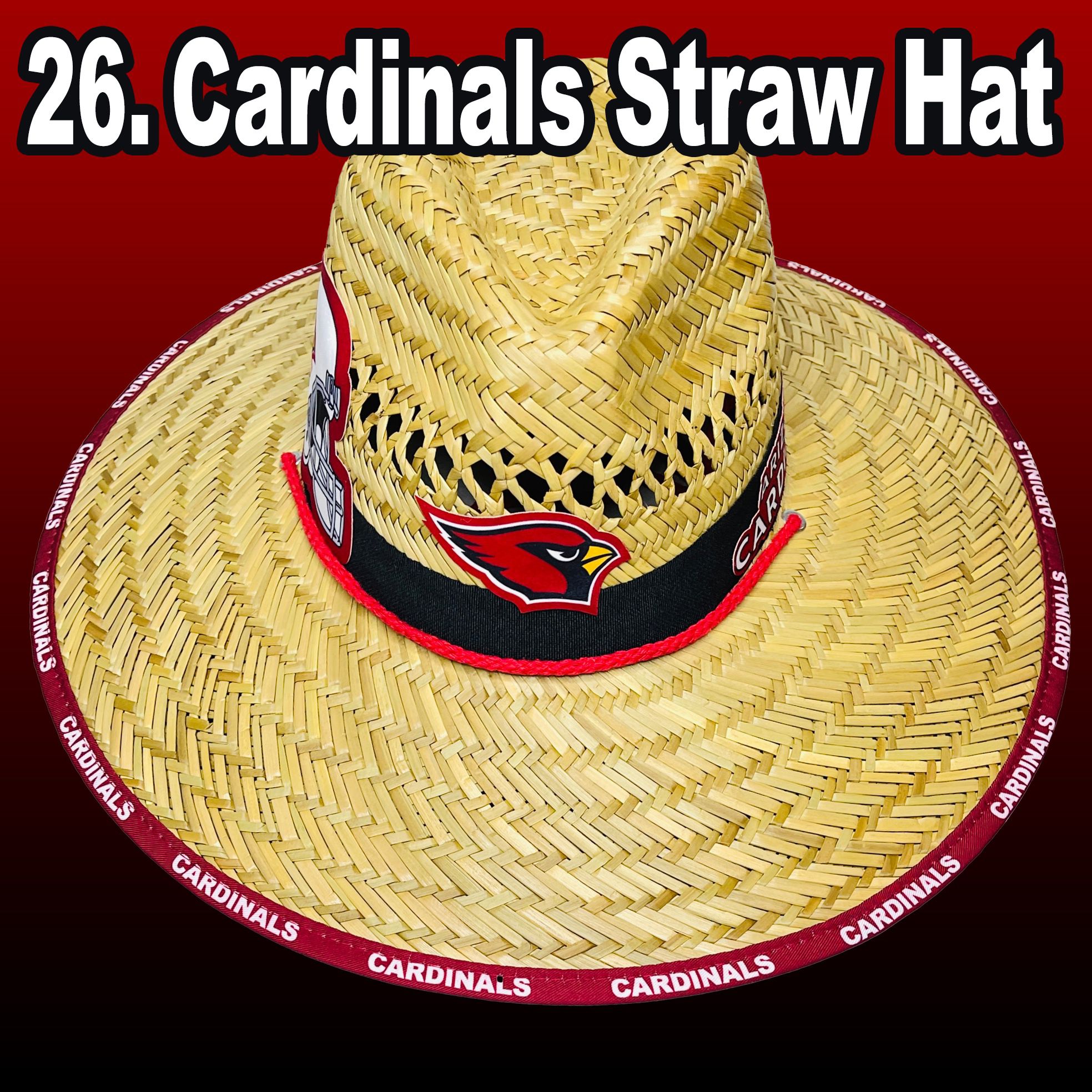Arizona Cardinals Straw hats great gift 🎁 just in time 4 the New Season  (I also have other Teams)