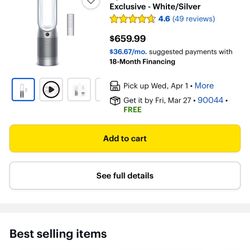 Dyson - Purifier Hot+Cool HP1 - Exclusive - White/Silver