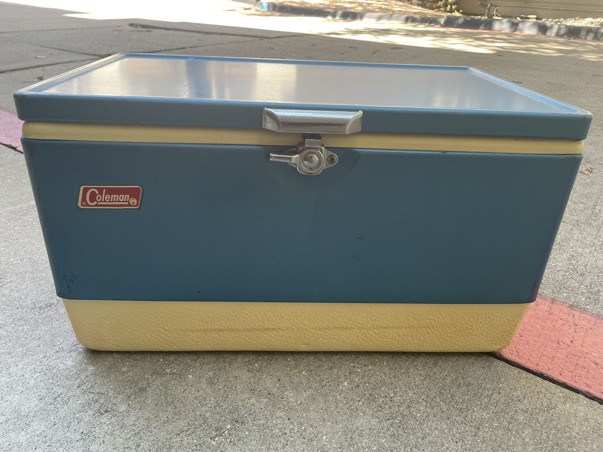 Vintage 1970’s Coleman Snow Lite Blue Metal Cooler