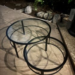 Coffee/Entry Black And Glass Table