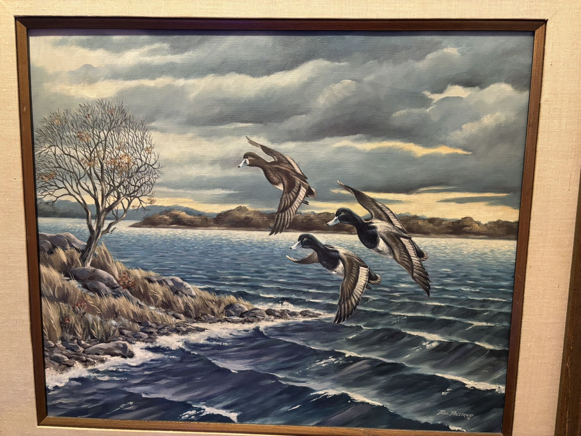 Original Oil Ducks Vintage Wall Art