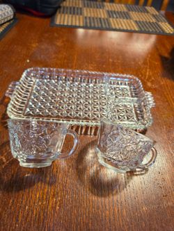 Espresso Crystal Cups Set 2 w Tray $5