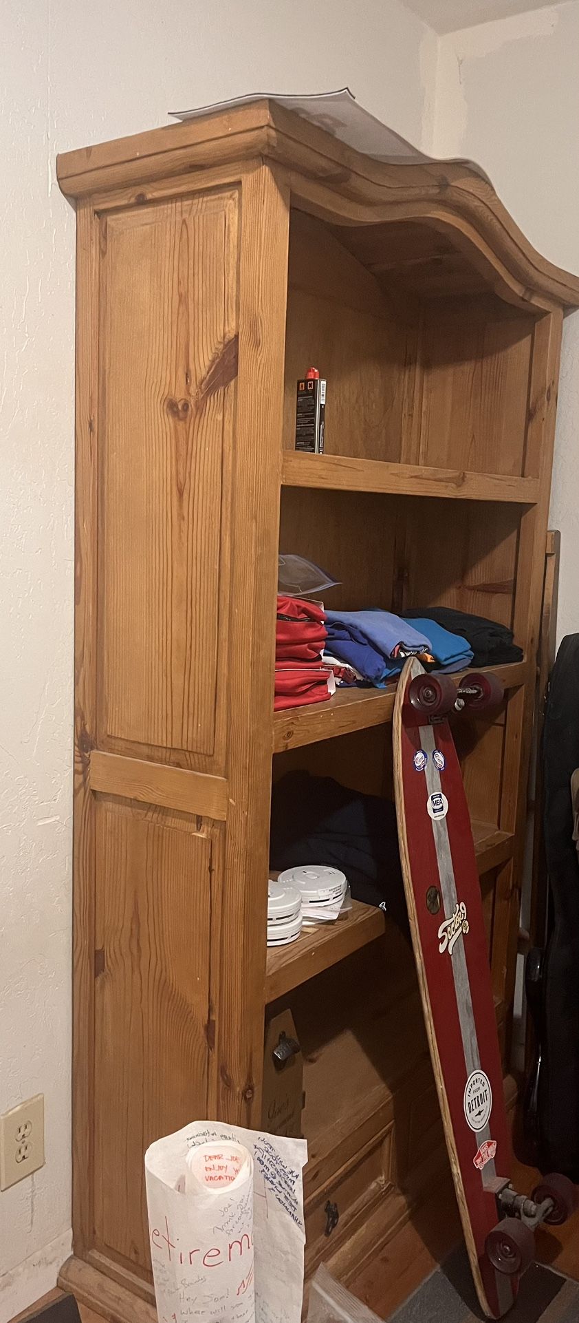 Tall Solid Wood Bookshelf – Sturdy & Great Condition