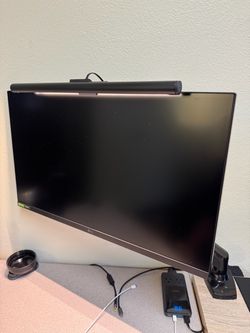 LG 2K 180Hz Gaming Monitor + Monitor Arm + Screen Light – $200