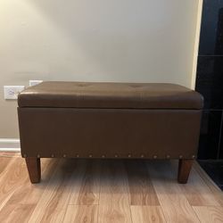 Faux Leather Storage Bench