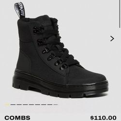 Dr Martens Ladies Black Comb Boots Size 9