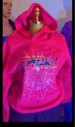 Pink Spider Web Graphic Hoodie 🕷️