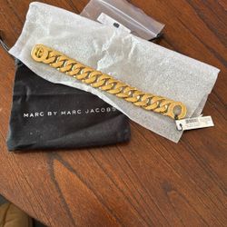 Marc Jacob Yellow Gold Tone Thick Bracelet