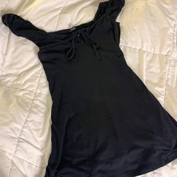 Black milkmaid dress