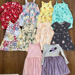 Toddler girl cute 10 piece dress lot bundle size 3T  Super cute dress lot for toddler girl  Size 3T  Comes with 10 dresses.  Cute lemon print, striped