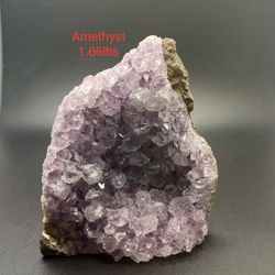 Amethyst Genuine Stone Free Standing  Crystal Geode Brazil 1.66lbs