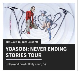 Yoasabi Concert August 16 2 Tickets