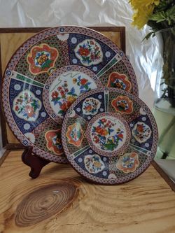 Vintage Dynasty Melamine Oriental Decorative Dessert Plate Floral Motiffe