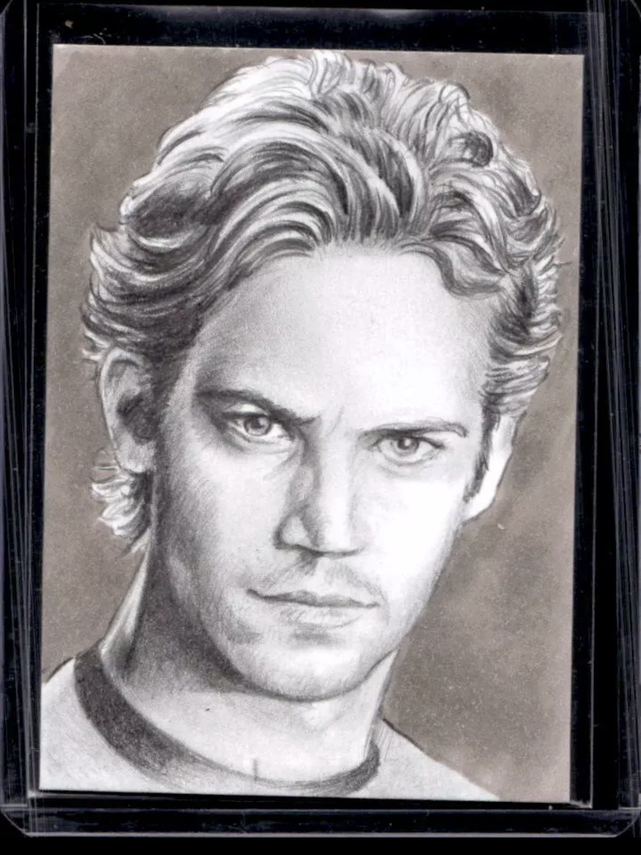 PAUL WALKER 1/1 SKETCH CARD SIGNED BY ARTIST WU WEI