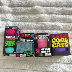 NEW VIRAL Needoh Lot of 4 | Teenie Pup, Cube Glitter, Mello Mallo, Cool Cat