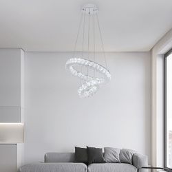 Crystal LED Double Ring Chandelier - New
