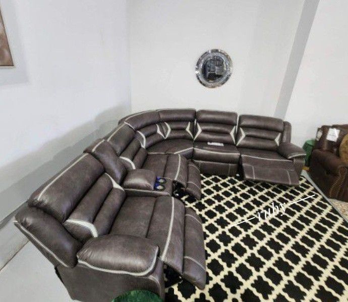 By Ashley Living Room Furniture| Reclining Kincord Midnight 4 Piece Sectional Couch| 39$ Down Payment @ Fastest Delivery 🚚