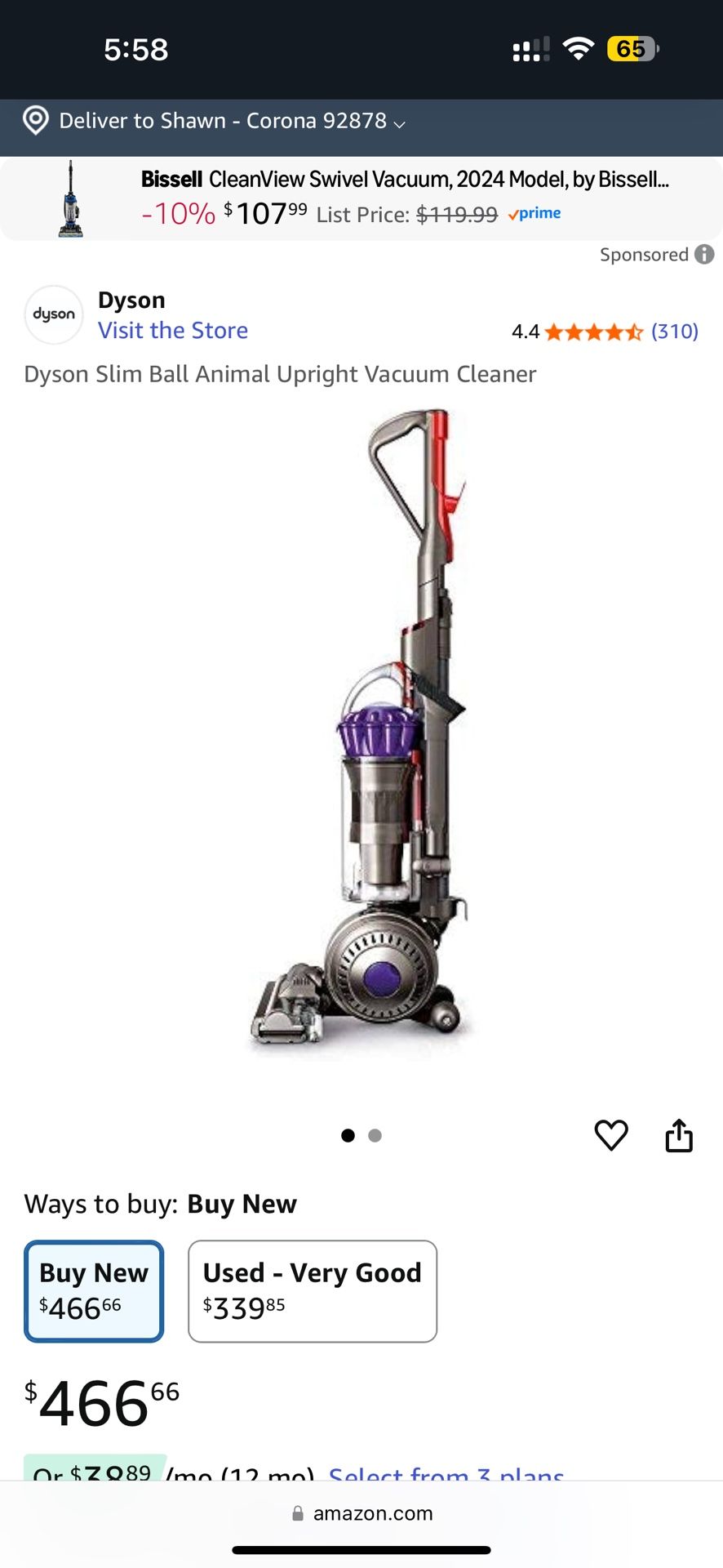 Dyson Animal Vacuum Upright