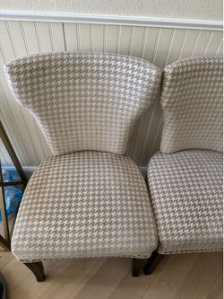 Houndstooth Upholstered Chair with Nailhead Trim