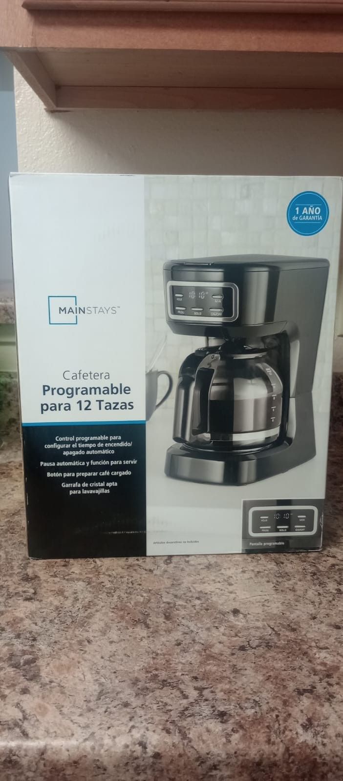 Mainstays Black 12 Cups Programmable Coffee Maker 