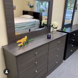8 Dresser With Mirror Compressed Wood🚚✅