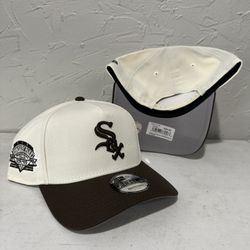 MLB New Era Chicago White Sox Off White Brown Inaugural Season Patch 9forty A Frame SnapBack Hats 
