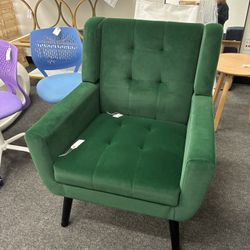 Newly Assembled Velvet Accent Chair Modern Ergonomics Armchair Living Room Chaise Lounge Single Sofa Wood