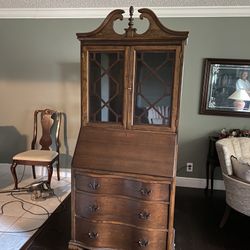 Vintage Secretary Desk Traditional Drop Down Leaf