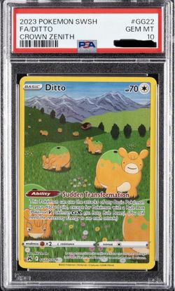Pokemon card ditto illustration rare crown zenith PSA 10