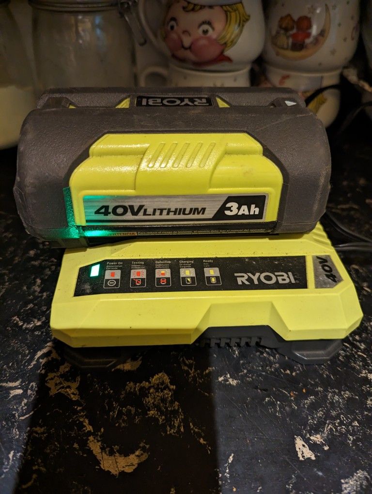 Ryobi 40 Volt Battery W/ Charger