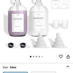 New 2 Pcs Glass Laundry Detergent Dispenser, Half Gallon Liquid Laundry Soap Dispenser for Laundry R