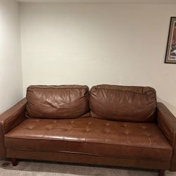 Leather Sofa Brown 