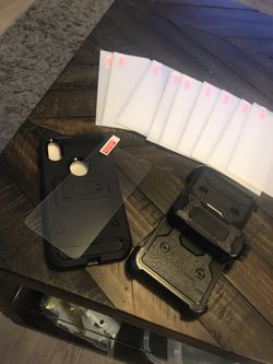 iPhone XS or X case and tempered glass