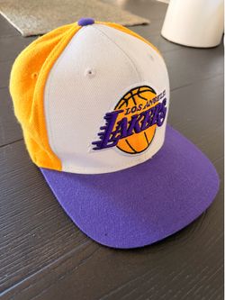 Adidas Lakers SnapBack Cap Yellow White Purple Used